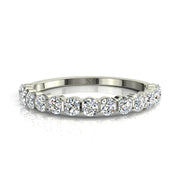 Demi-alliance 15 diamants naturels ronds 0.60 carat or blanc Martina